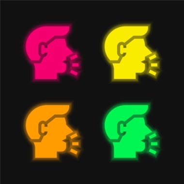 Breathable four color glowing neon vector icon clipart