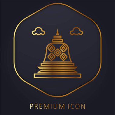 Borobudur altın çizgi prim logosu veya simgesi