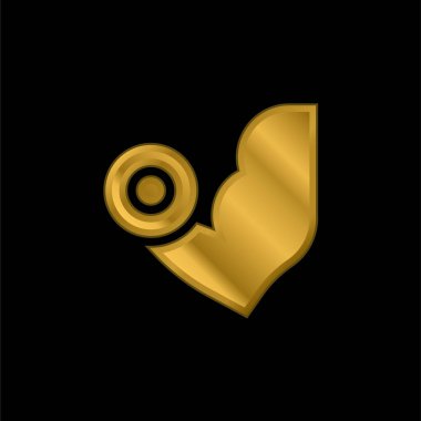 Altın kaplama metalik simge veya logo vektörünü yükle