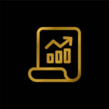 Analitik altın kaplama metalik simge veya logo vektörü