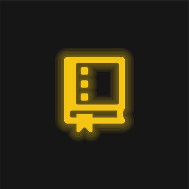 Kitap sarı parlak neon simgesi