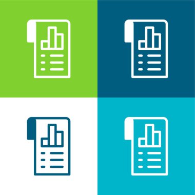 Analiz Düz 4 renk simgesi kümesi