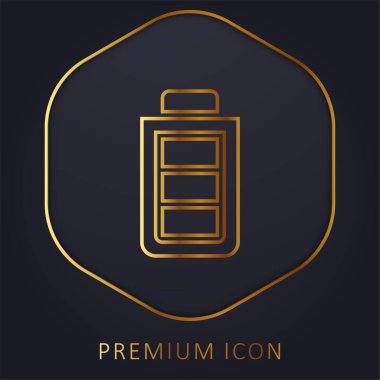 Pil altın çizgisi prim logosu veya simgesi