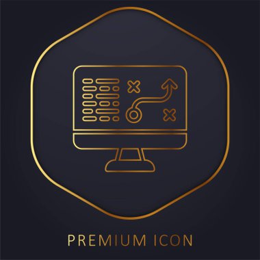 Analitik altın çizgi prim logosu veya simgesi