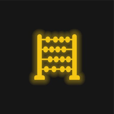 Abaküs sarı parlak neon simgesi