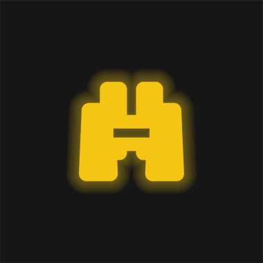 Dürbünler sarı parlayan neon simgesi