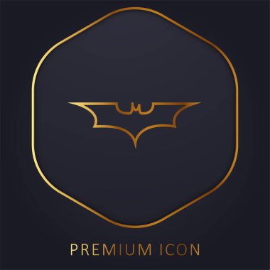 Yarasa Küçük Siluet Varyant altın çizgi premium logo veya simge