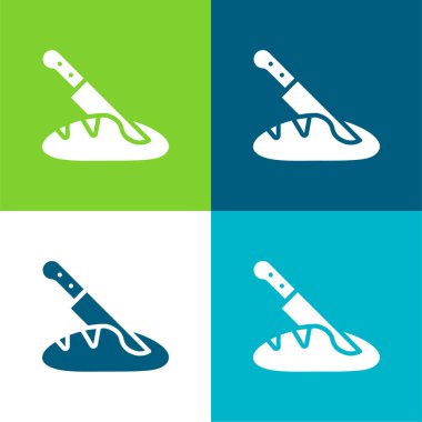 Ekmek Düz 4 renk en küçük simge kümesi