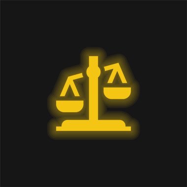 Sarı parlak neon simgesini dengele