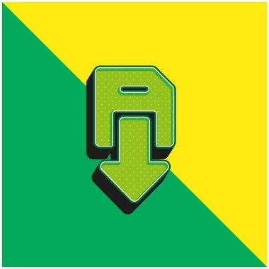 Yedek Yeşil ve Sarı modern 3D vektör simgesi logosu