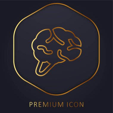 Beyin altın çizgisi prim logosu veya simgesi