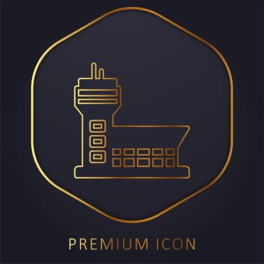 Havaalanı altın hat premium logosu veya simgesi