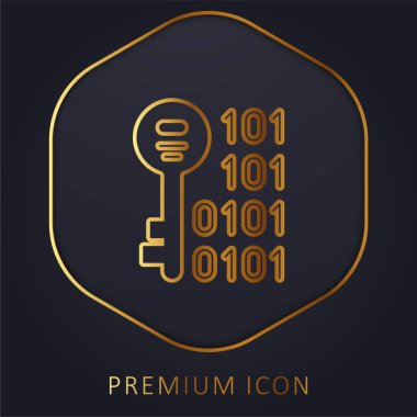 Binary golden line premium logo or icon clipart