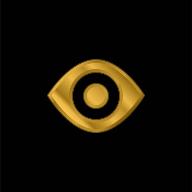 Siyah Göz altın kaplama metalik simge veya logo vektörü