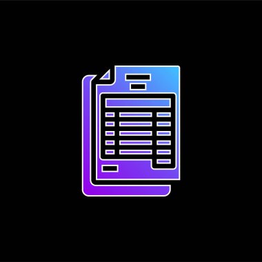 Banka Açıklaması mavi eğimli vektör simgesi