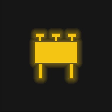 Billboard sarı parlak neon simgesi