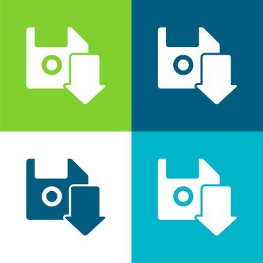 Ok Düz 4 renk en küçük simge kümesi