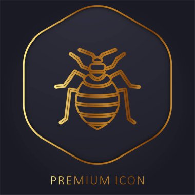 Bed Bug altın çizgisi prim logosu veya simgesi