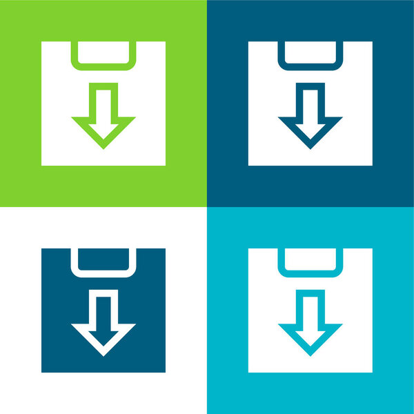 Плоский четырехцветный минимальный набор иконок