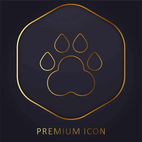 stock vector Animal Track golden line premium logo or icon