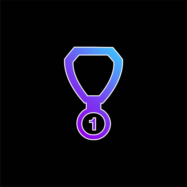 Best Place Medal Necklace blue gradient vector icon