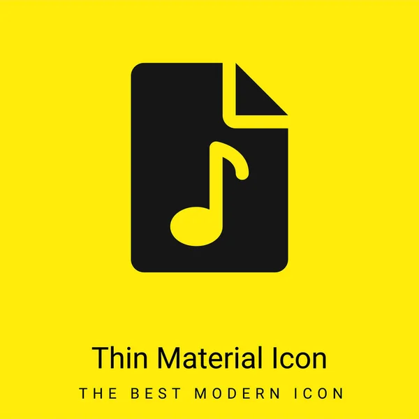 Audio File Minimal Bright Yellow Material Icon — Stock Vector