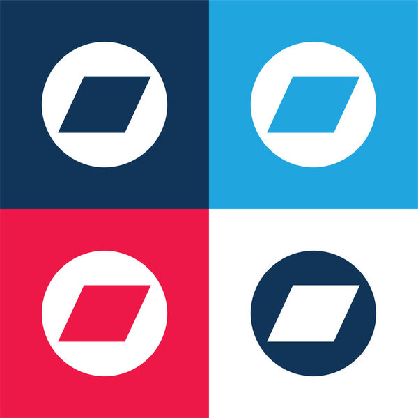 Bandcamp Logo blue and red four color minimal icon set