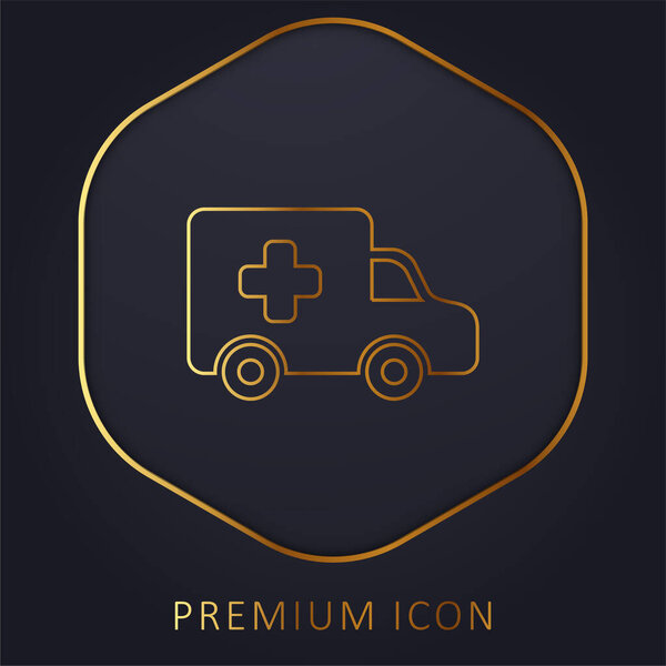 Логотип или значок золотой линии "Ambulance Side View"