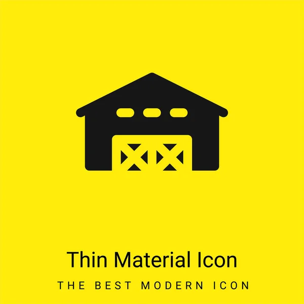 Barn Minimal Bright Yellow Material Icon — Stock Vector