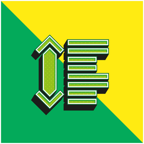 Between Green and yellow modern 3d vector icon logo