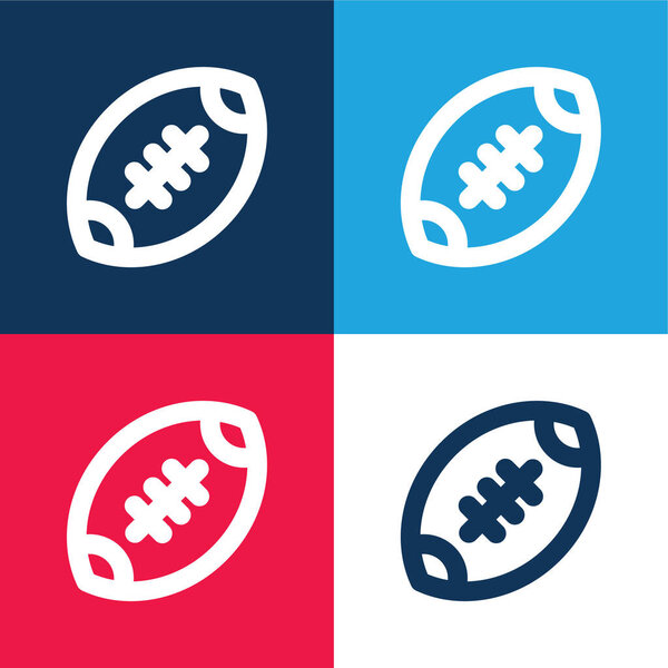 Американский футбол синий и красный четыре цвета минимальный набор значков