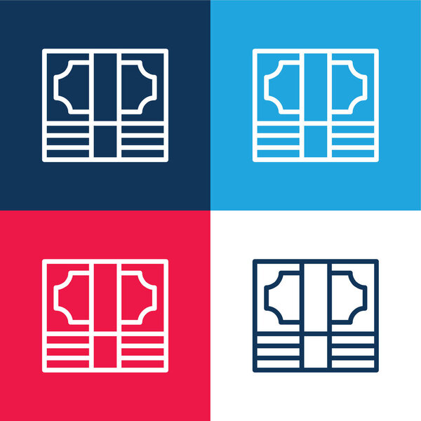 Биллс Стек синий и красный четыре цвета минимальный набор значков