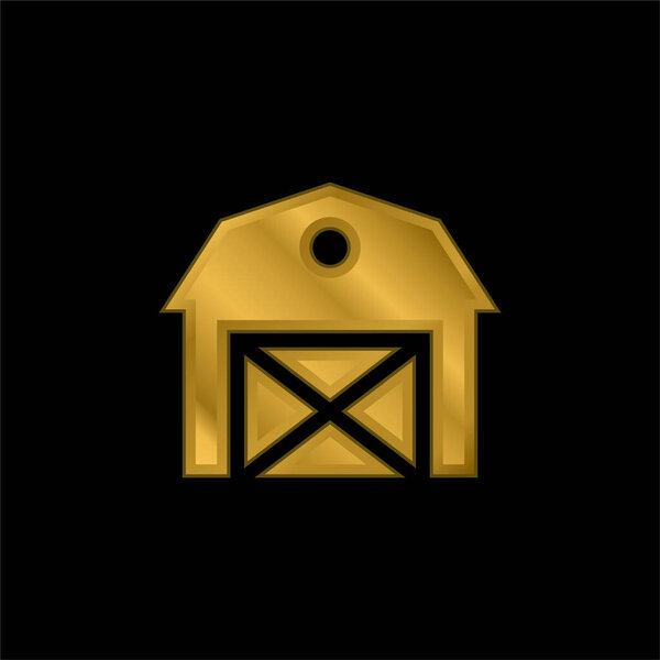 Позолоченная икона коровника или вектор логотипа