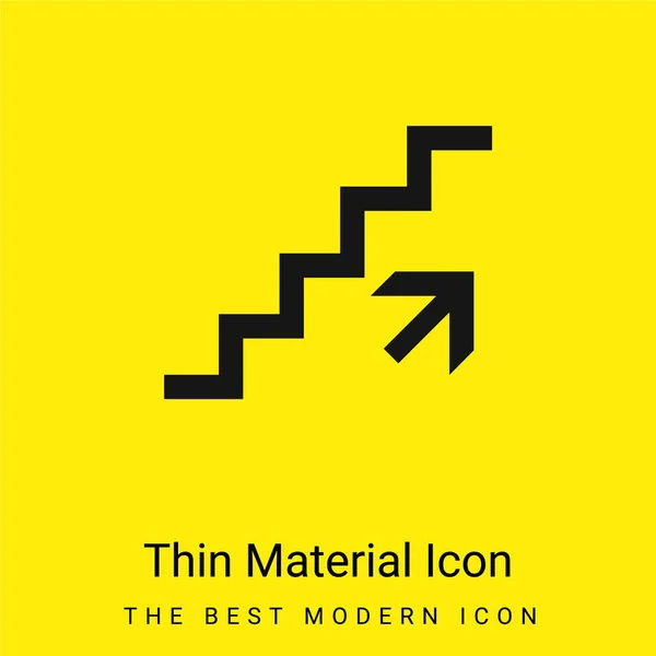 Escaleras Ascendentes Señal Mínimo Icono Material Amarillo Brillante — Vector de stock