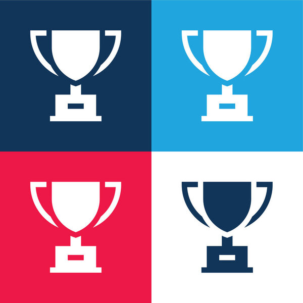 Award blue and red four color minimal icon set