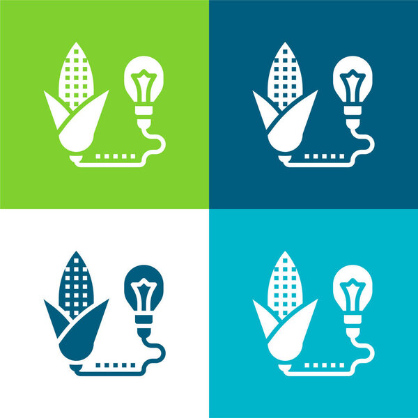 Biomass Flat four color minimal icon set