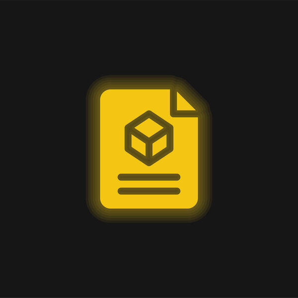 3d yellow glowing neon icon