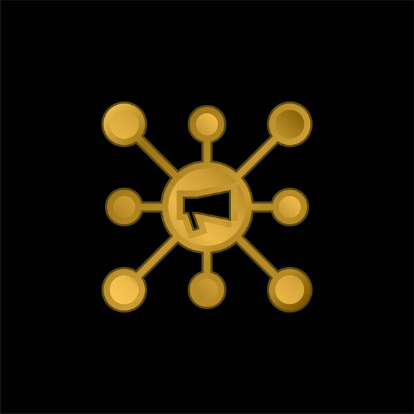 Реклама позолоченная металлическая икона или вектор логотипа