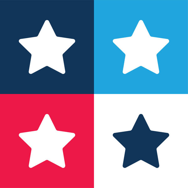 Закладка Звезда синий и красный четыре цвета минимальный набор значков
