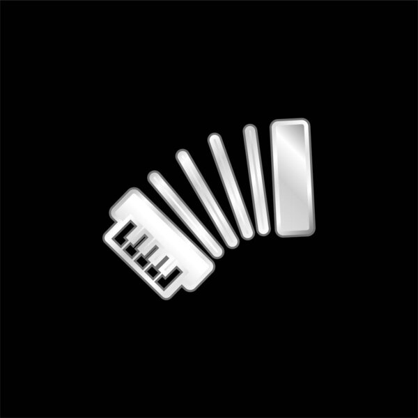 Серебристый металлический значок Accordion Side View