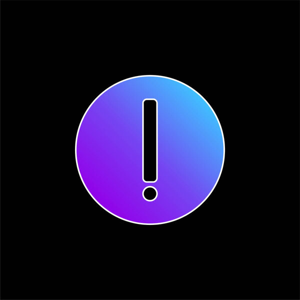 Attention blue gradient vector icon