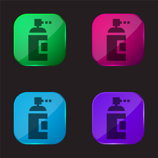 Aerosol four color glass button icon