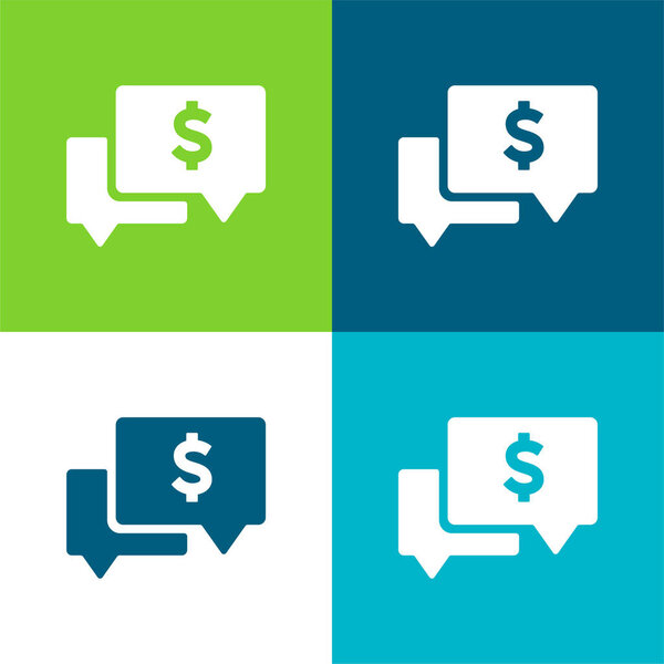 Баланс счета Квартира четырех цветов минимальный набор значков