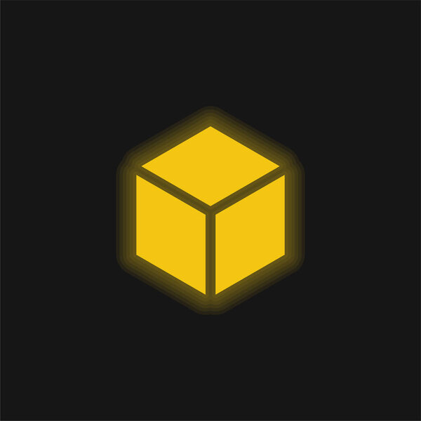 Трехмерный жёлтый светящийся неоновый значок