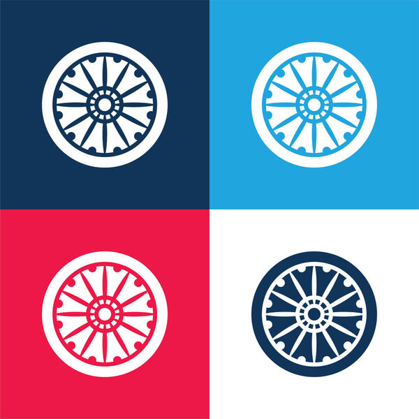Ashoka blue and red four color minimal icon set