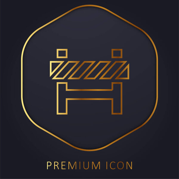 Barrier golden line premium logo or icon