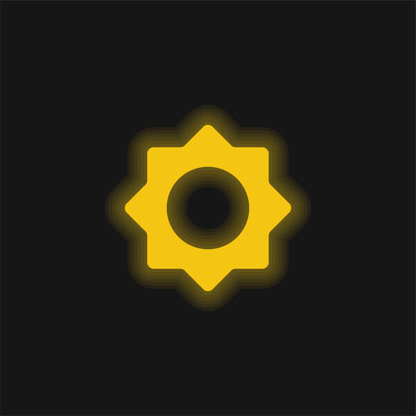 Астрологический жёлтый светящийся неоновый значок