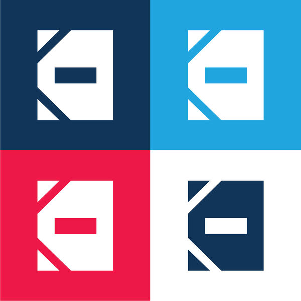 Повестка дня синий и красный четыре цвета минимальный набор значков