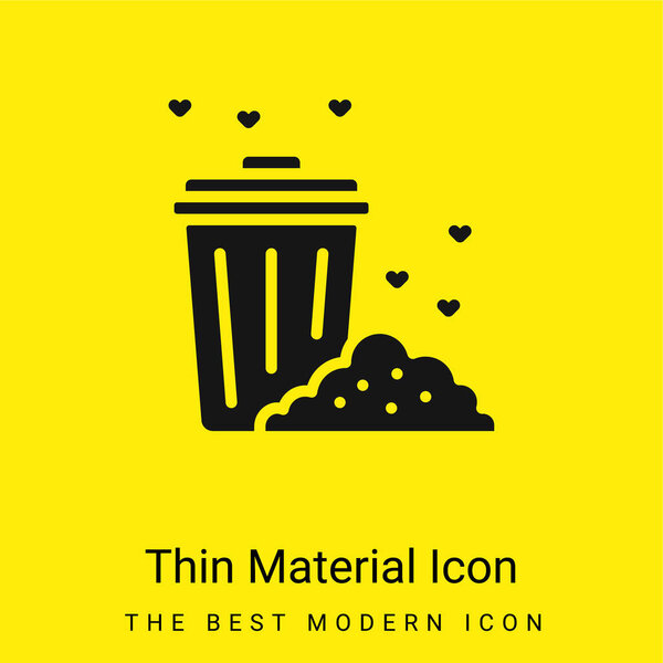 Bin minimal bright yellow material icon