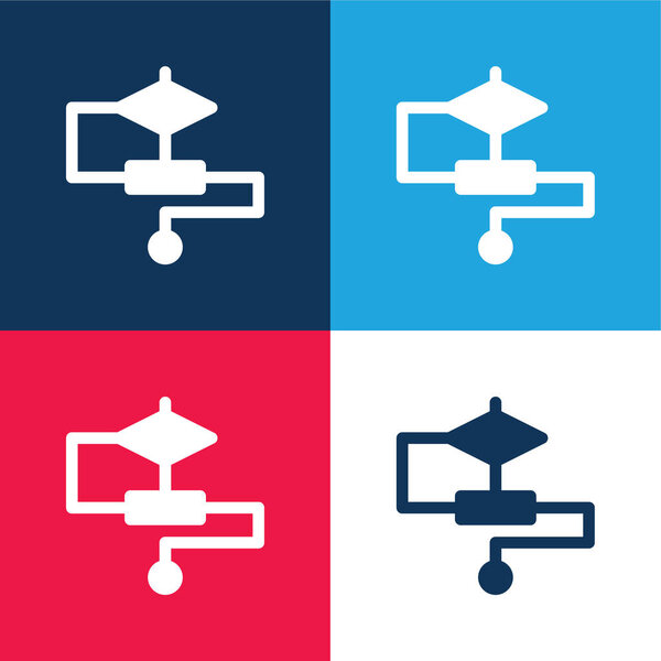 Алгоритм синий и красный четыре цвета минимальный набор значков